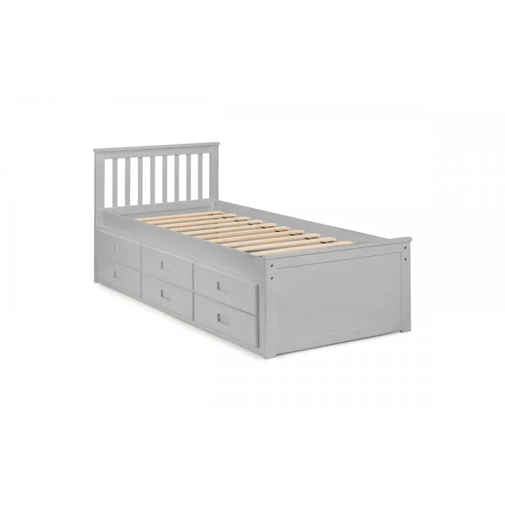 Maisie Bed With Underbed And Drawers - Light Grey