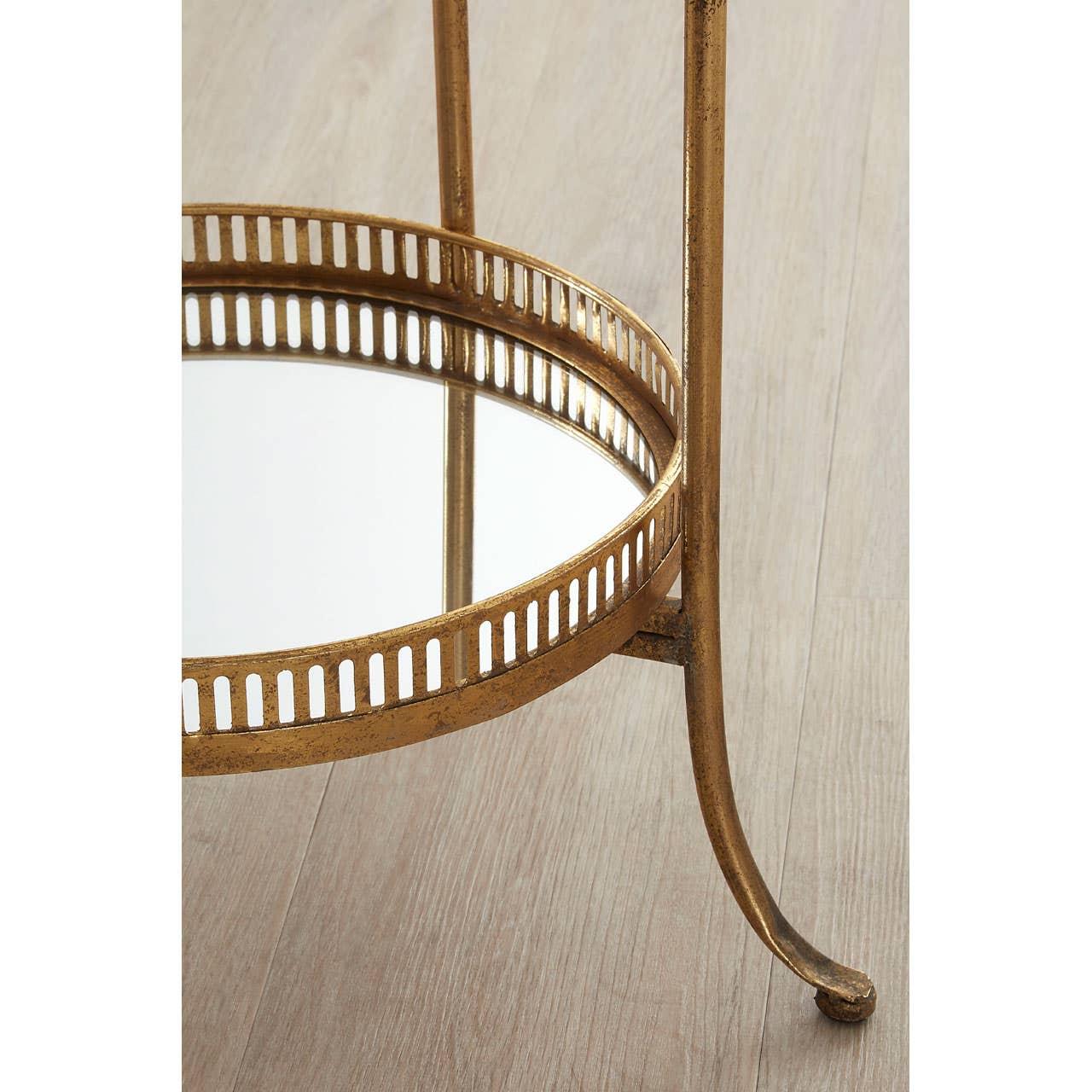 Golden Mirrored Tray Table