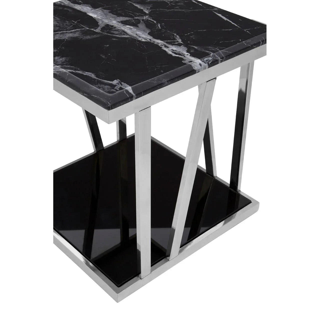 Silver Marble Side Table