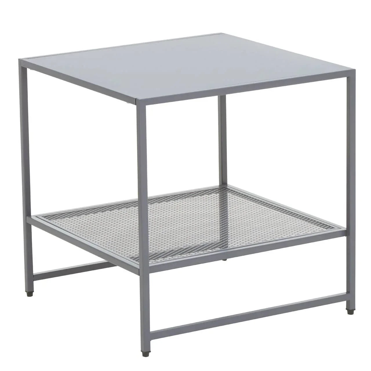 Grey Metal Square Side Table