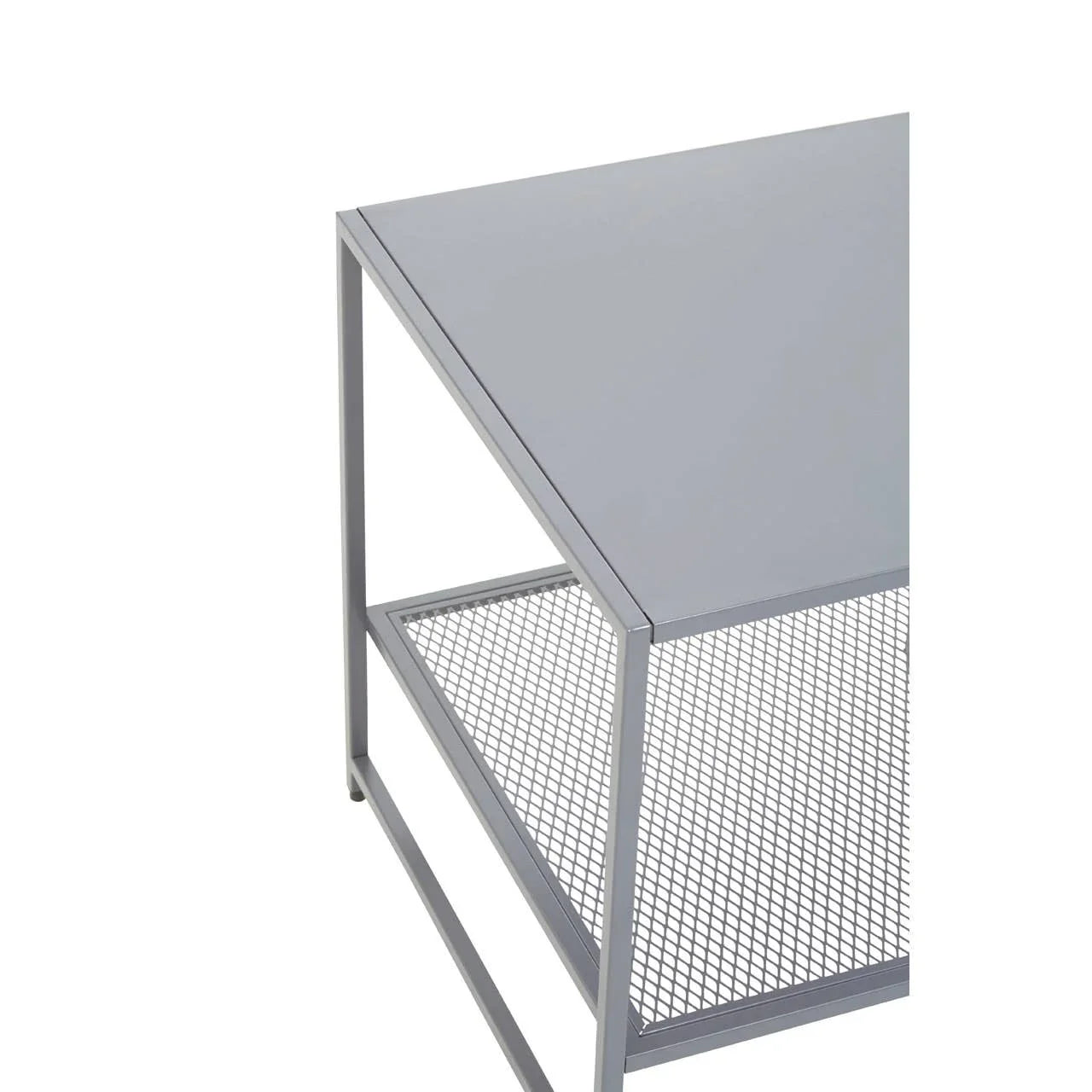 Grey Metal Square Side Table