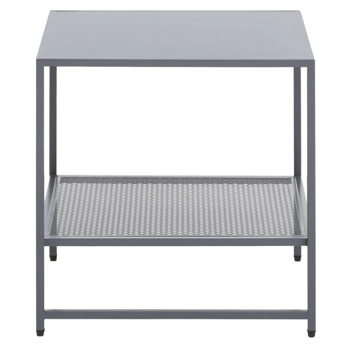 Grey Metal Square Side Table