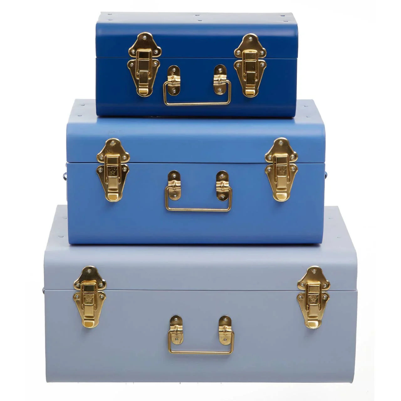 Retro Blue Storage Trunks Set