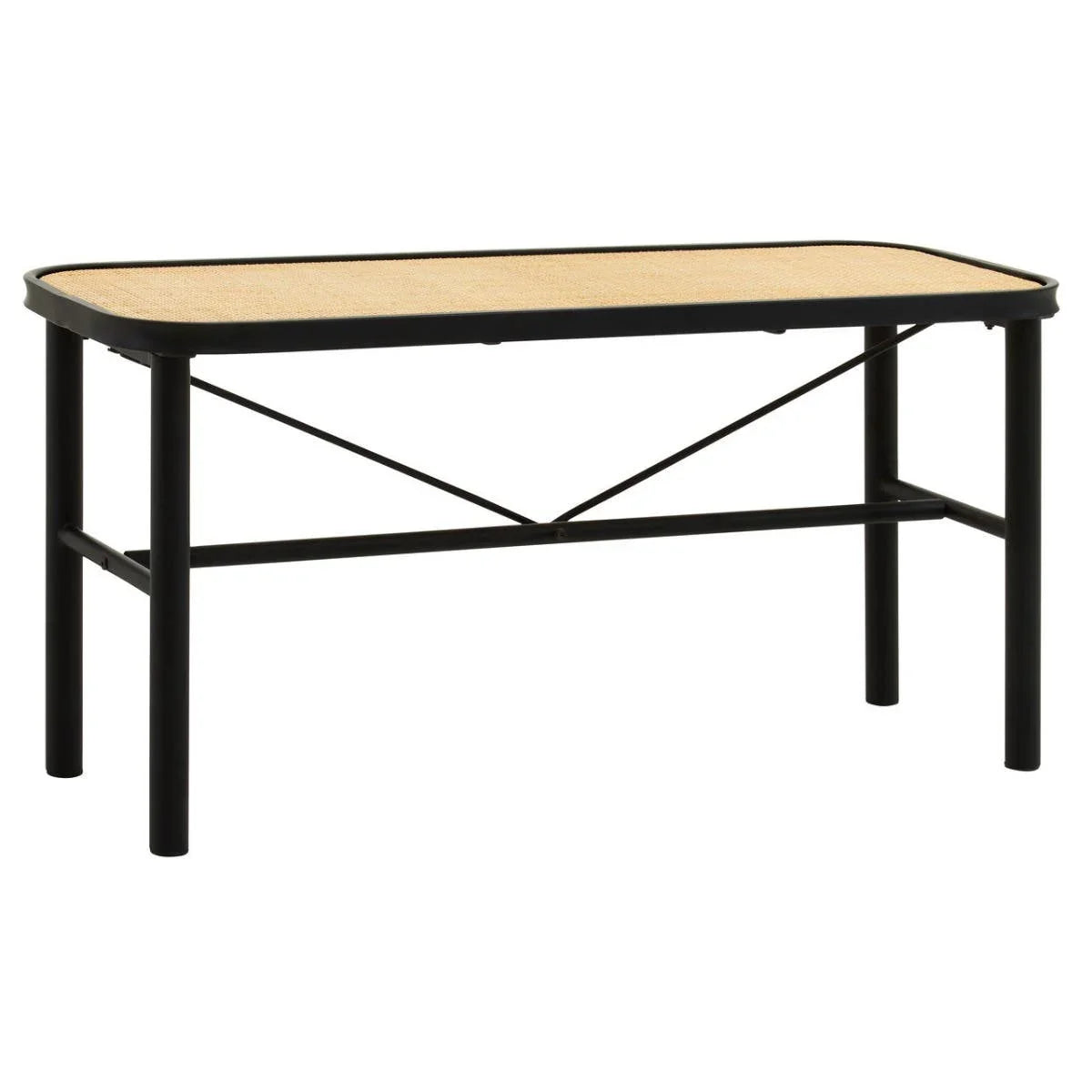 Modern Rattan Metal Bench