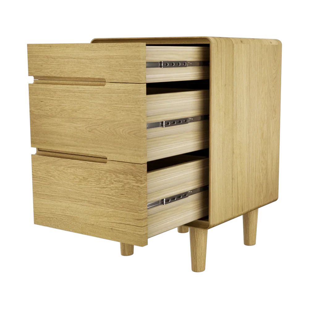 Scandic 3 drawer bedside