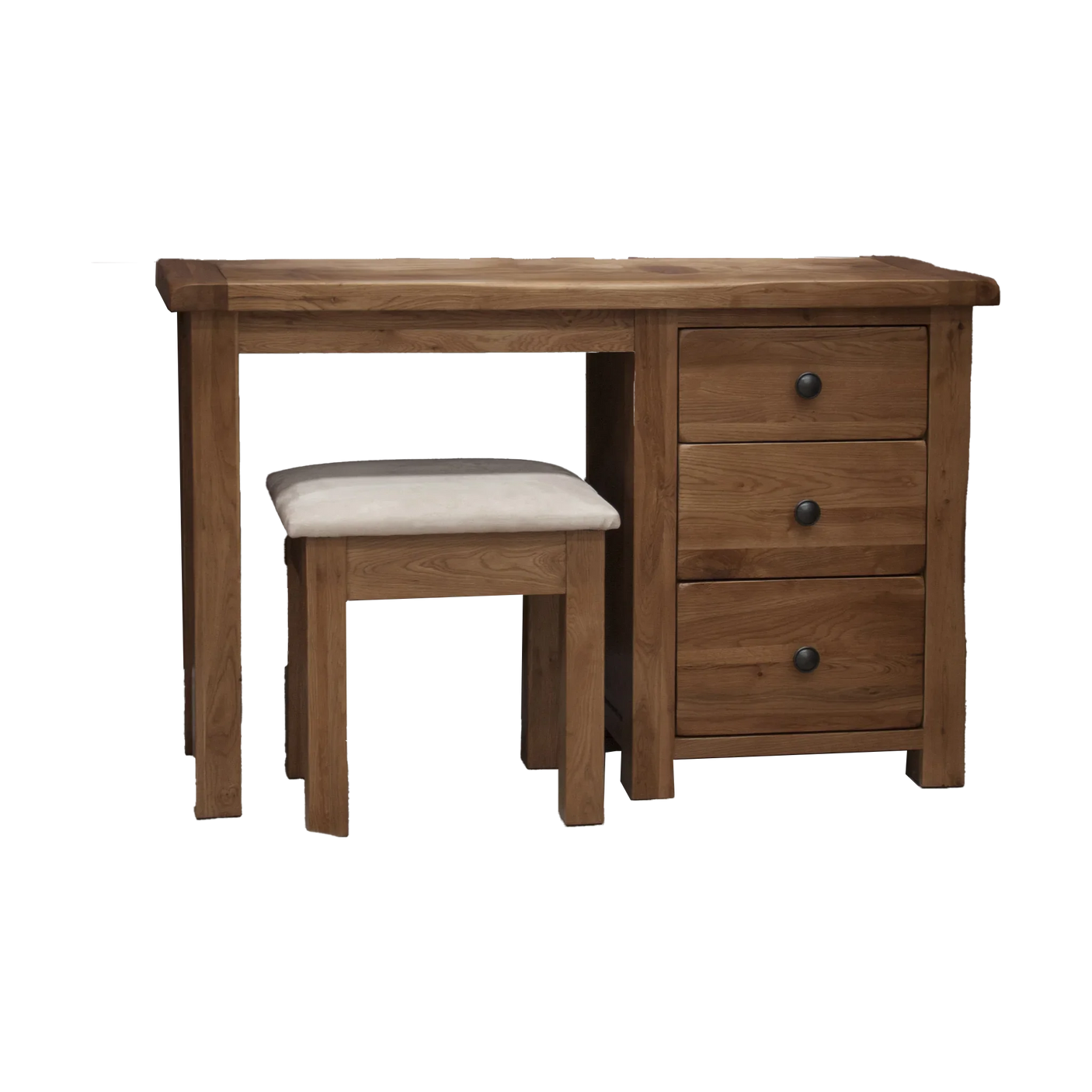 Rustic Oak Dressing Table and Stool