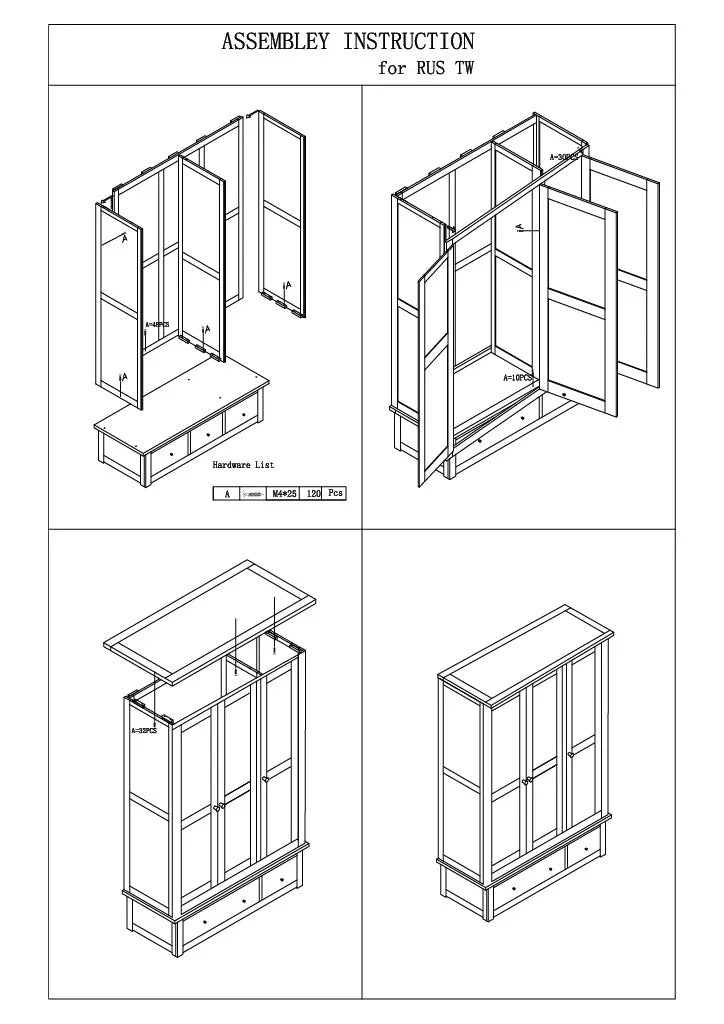 Rustic Oak Triple Wardrobe