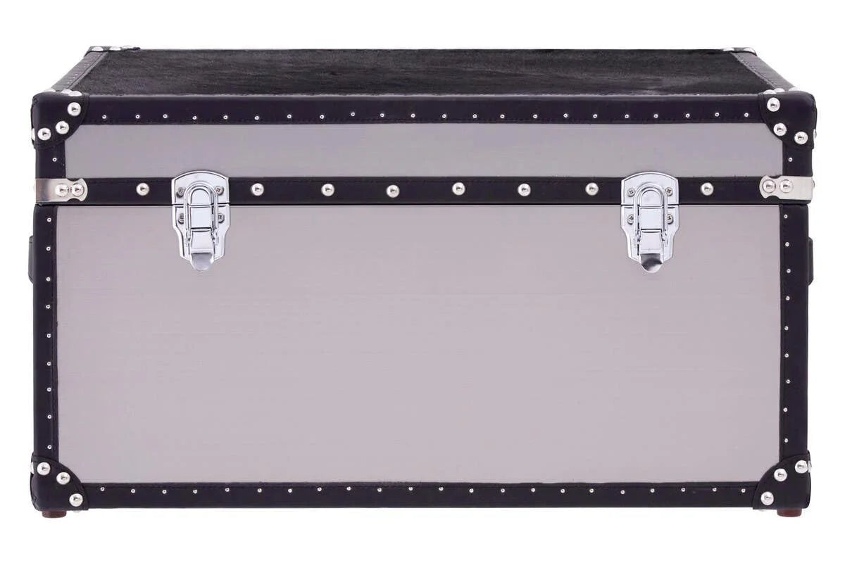 Monochrome Cowhide Storage Trunk