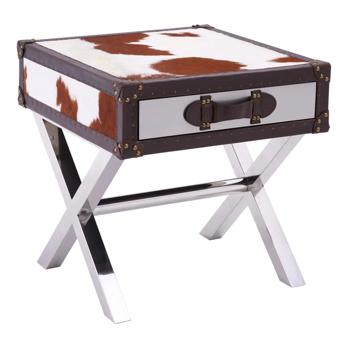 Luxe Cowhide Drawer Table