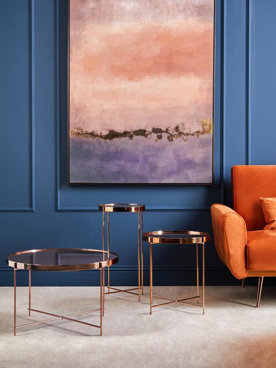 Rose Gold Mirrored Side Table