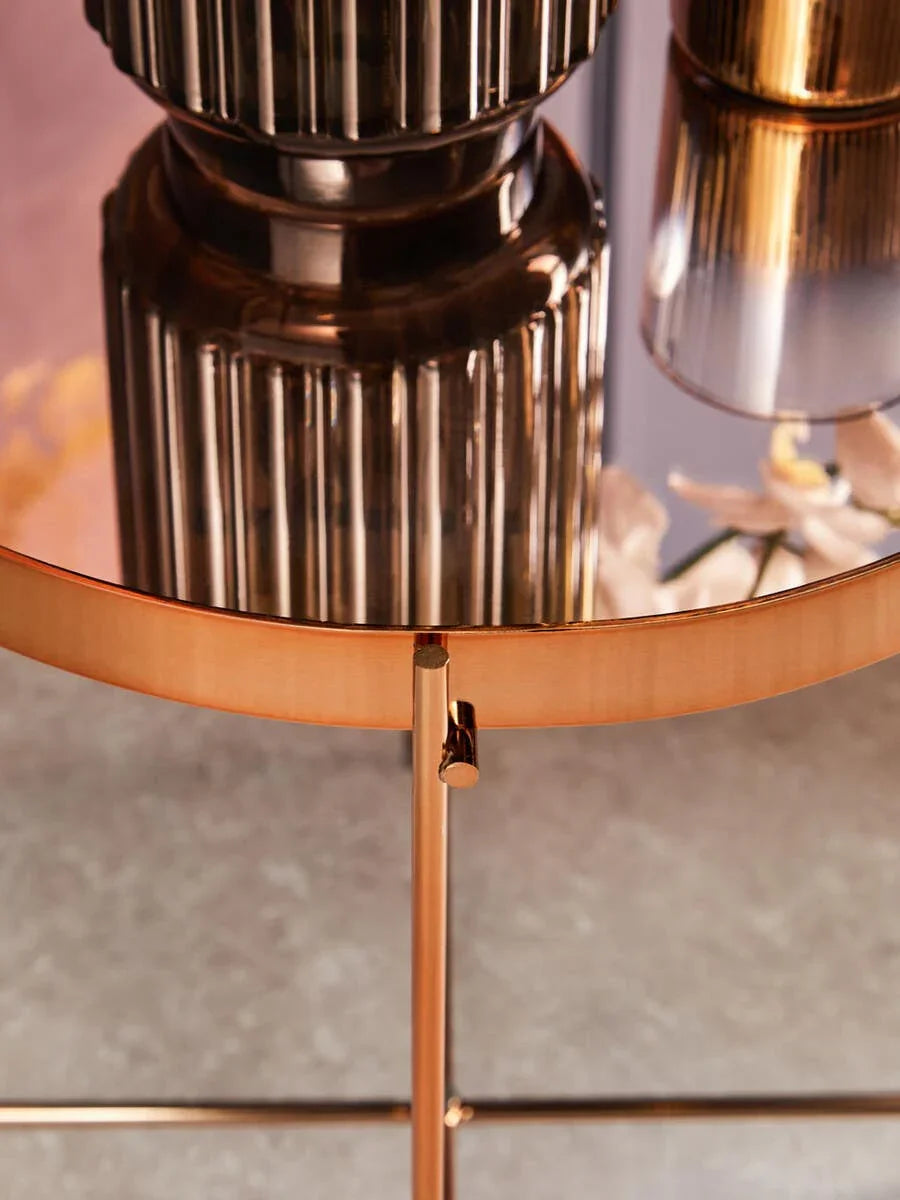 Pink Mirror Side Table