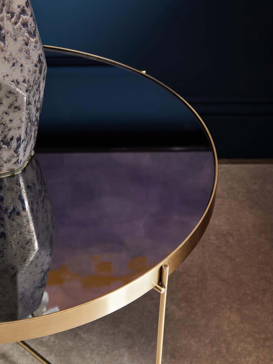Bronze Mirror Side Table