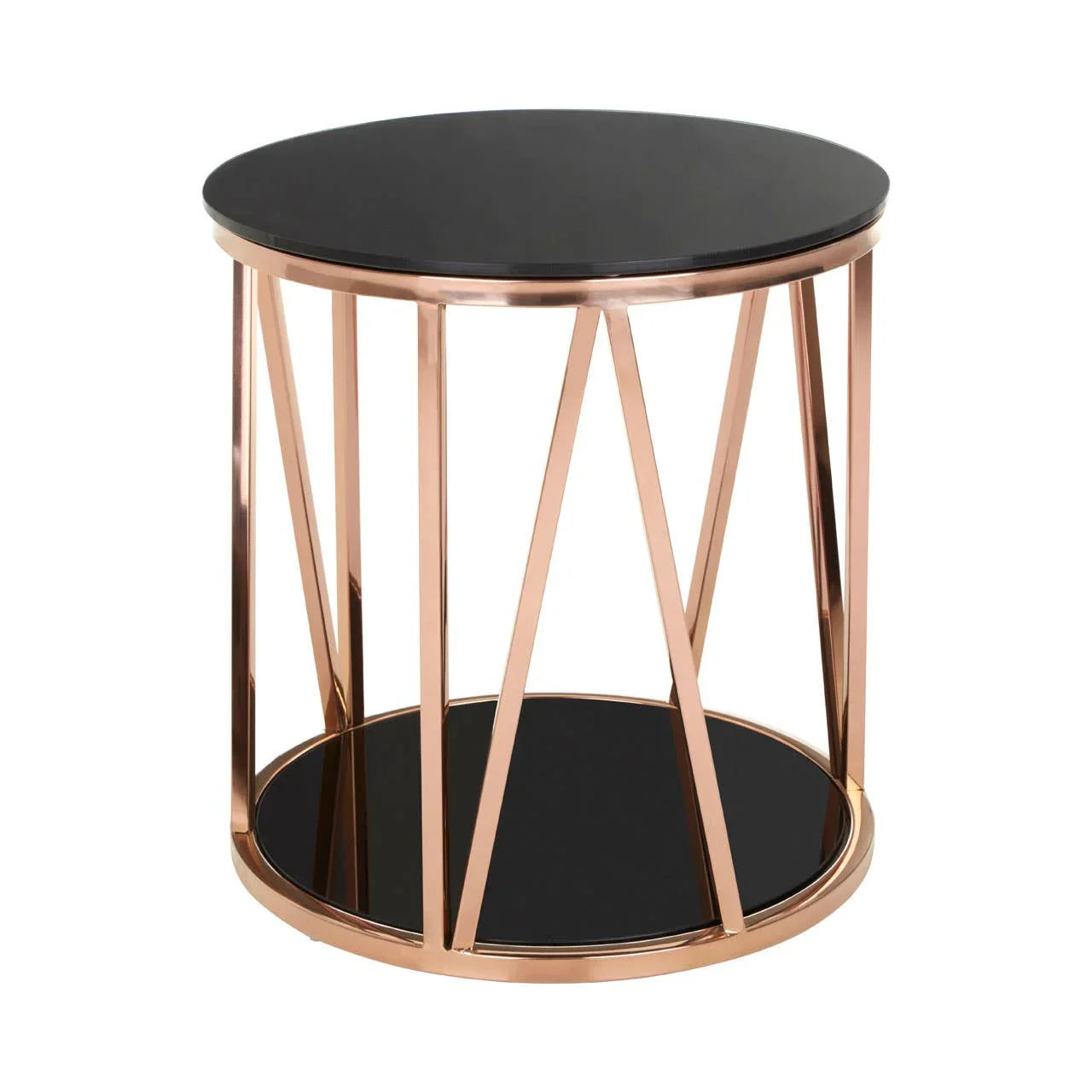 Rose Gold Glass Side Table