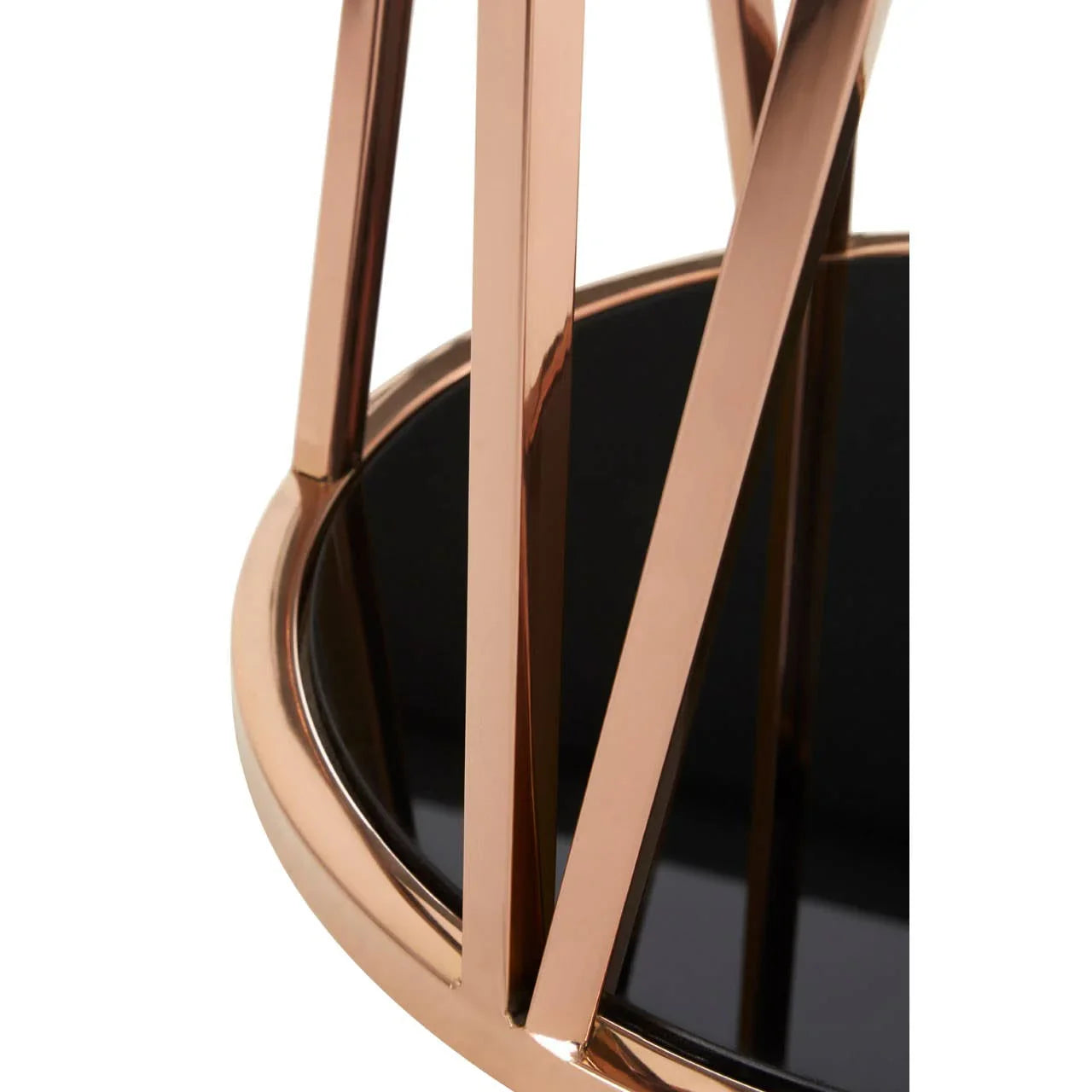 Rose Gold Glass Side Table