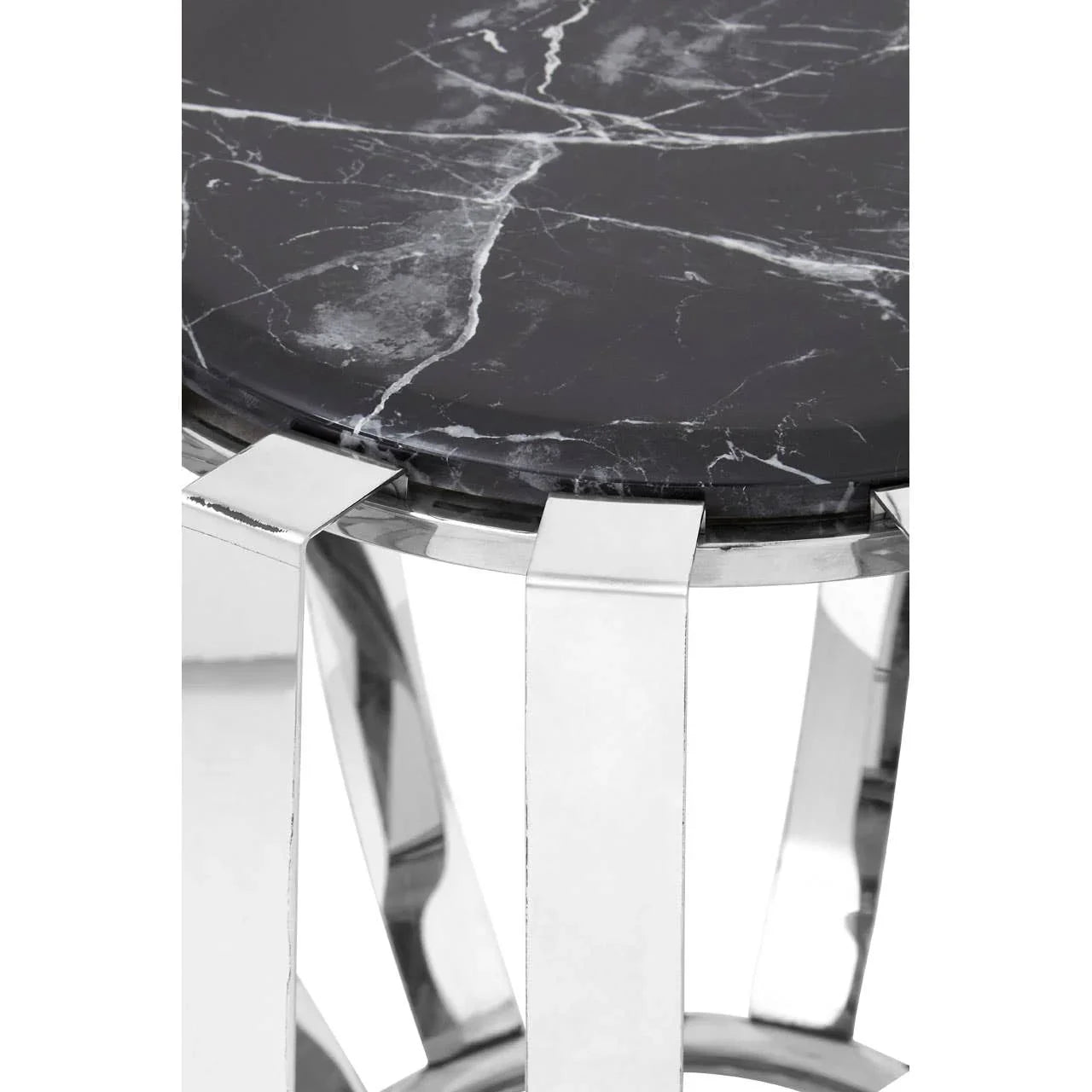 Black Marble Chrome Side Table