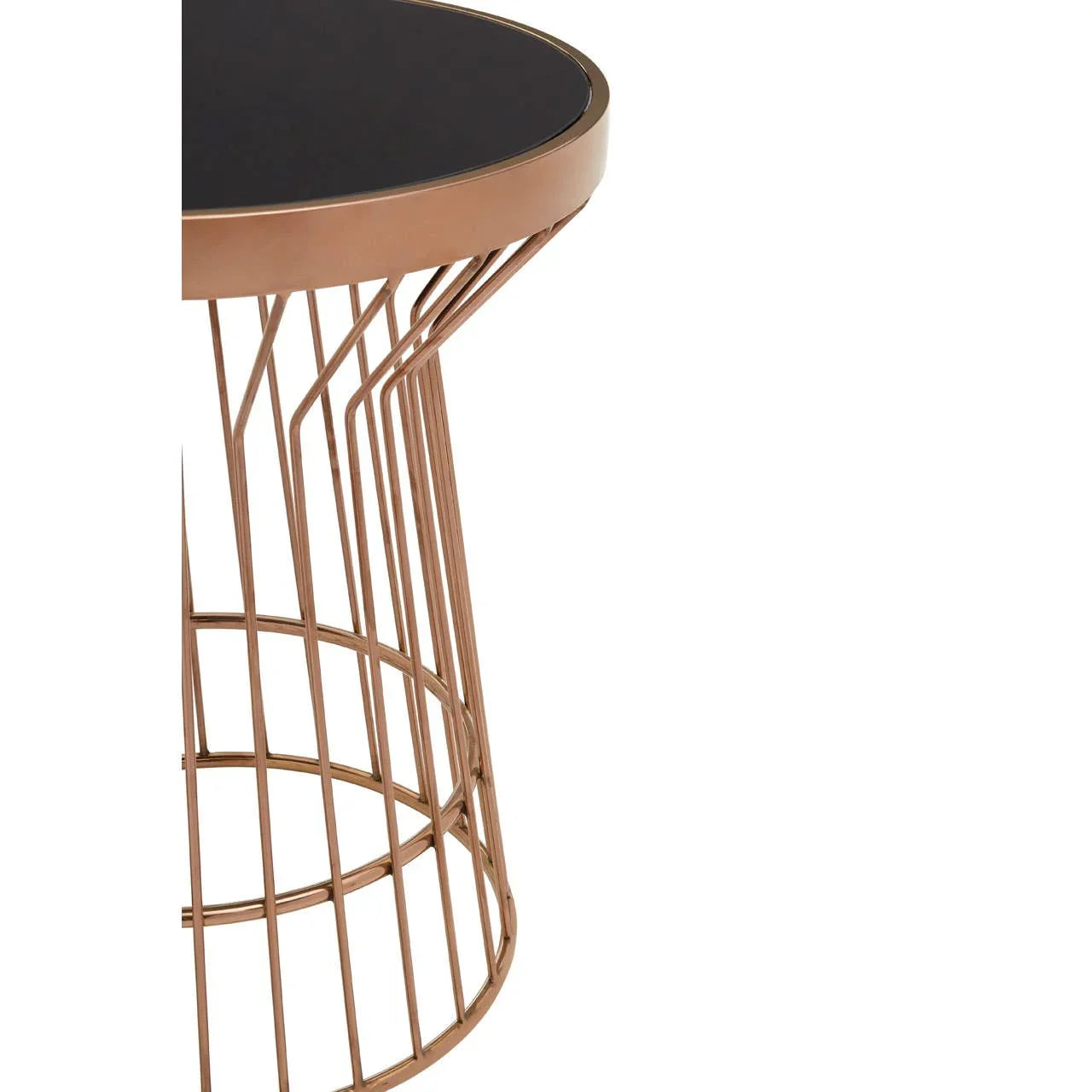 Copper Finish Round Side Table