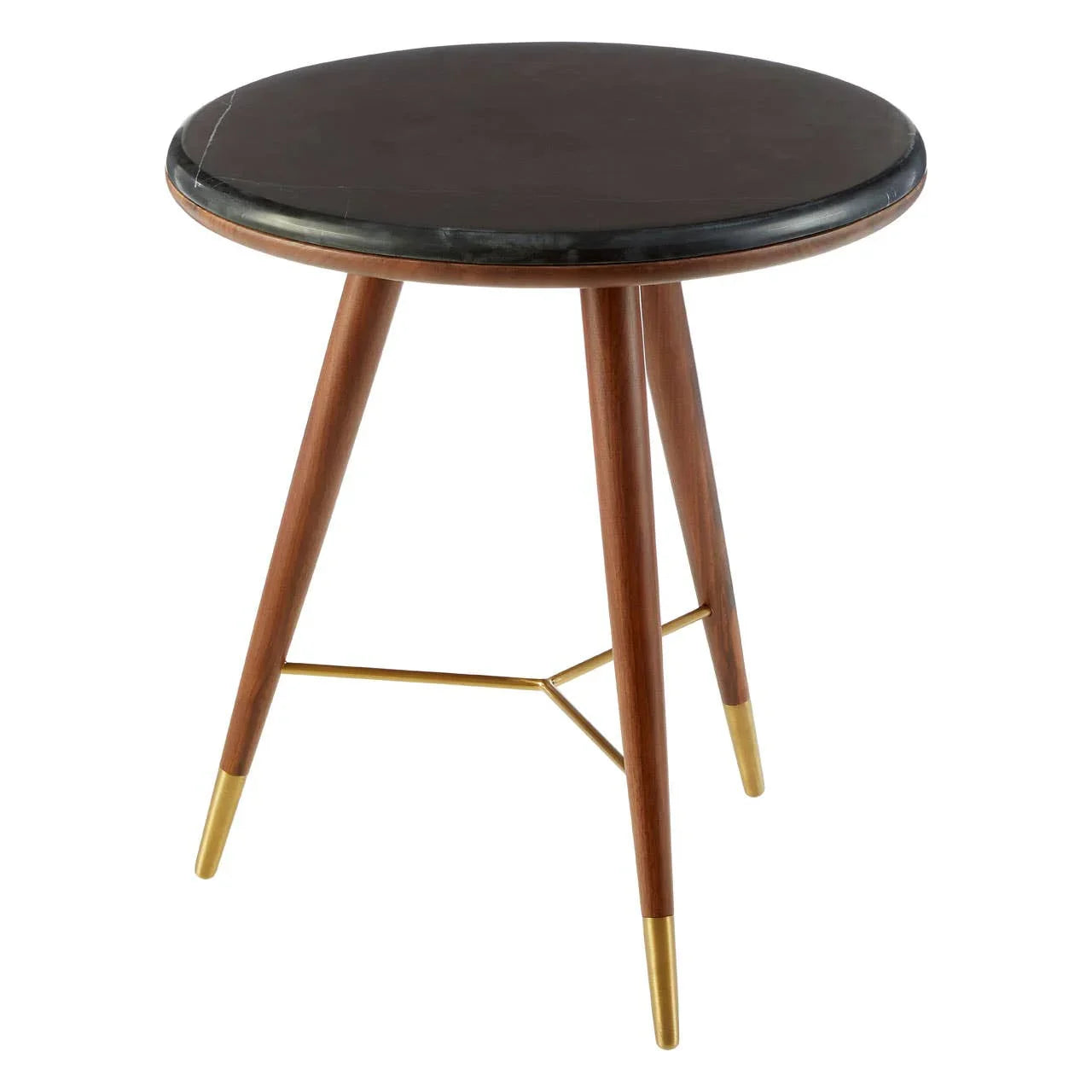 Walnut Brass End Table