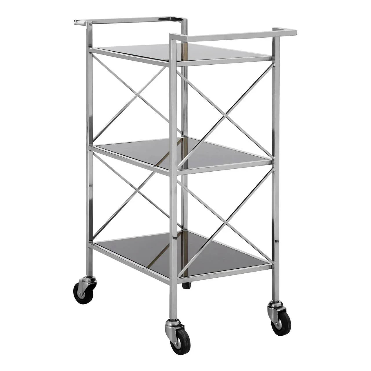 Luxe Black Glass Trolley