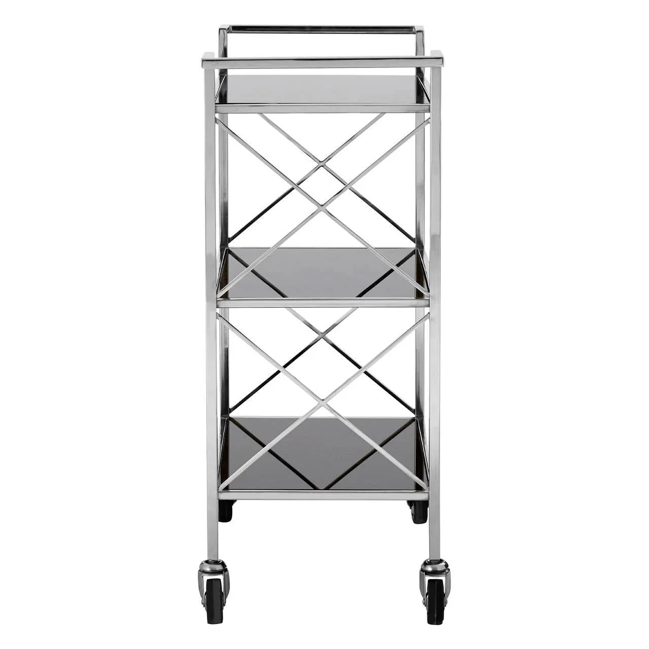 Luxe Black Glass Trolley