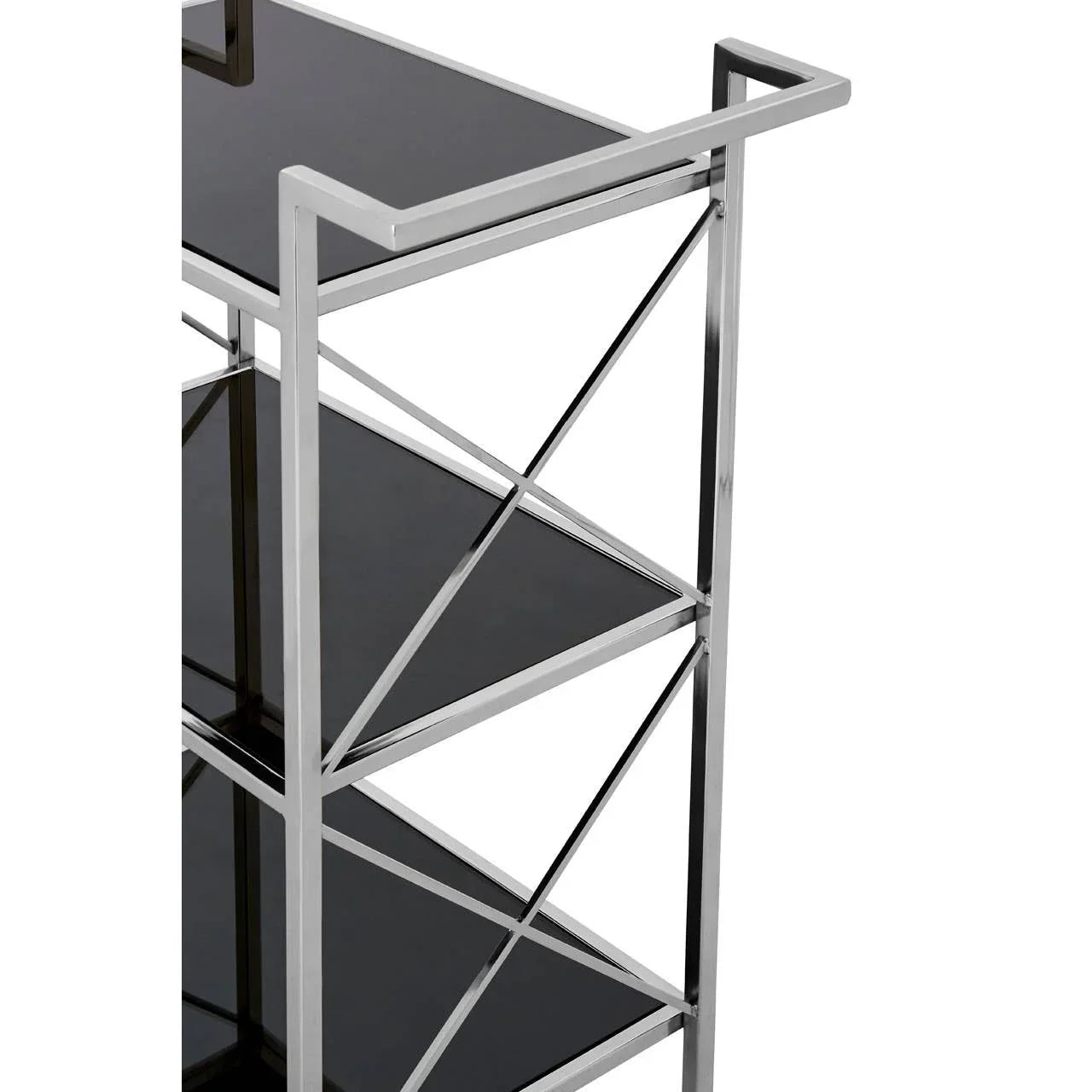 Luxe Black Glass Trolley
