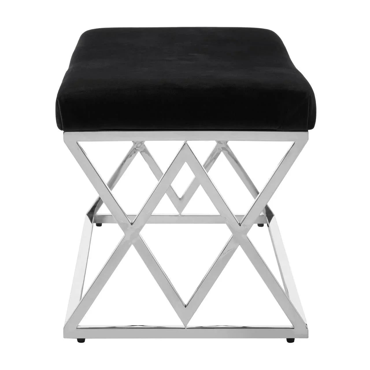 Sleek Silver & Black Bench