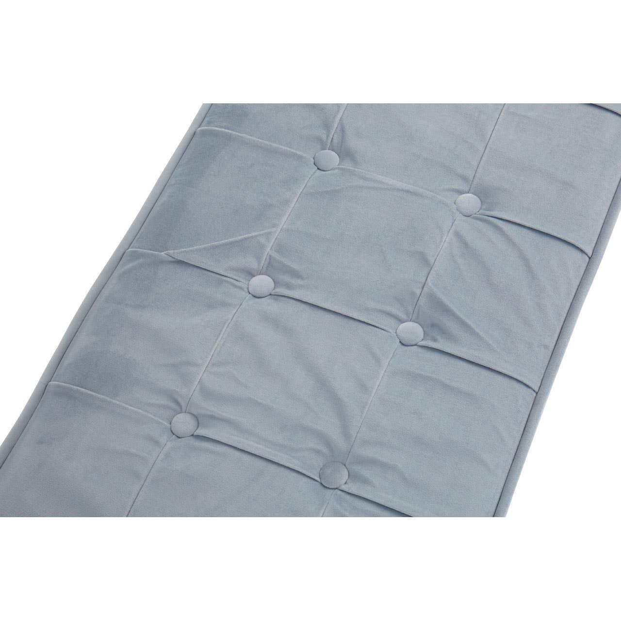 Luxe Blue Velvet Tufted Bench