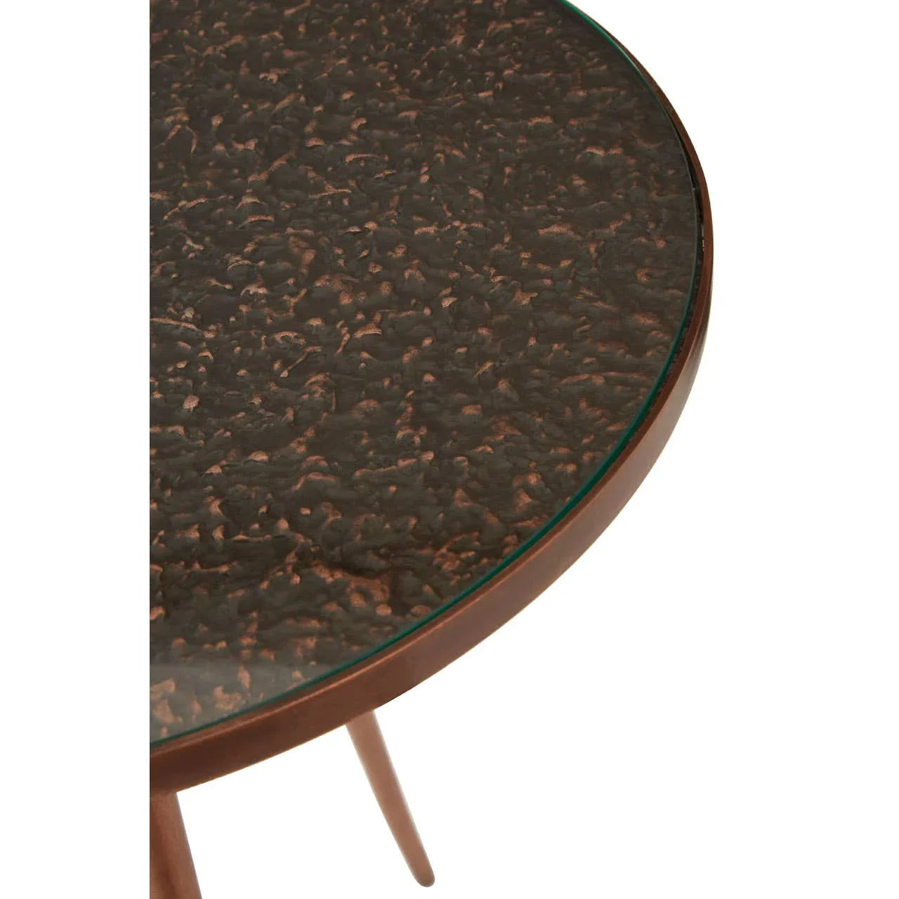 Copper Glass Side Table