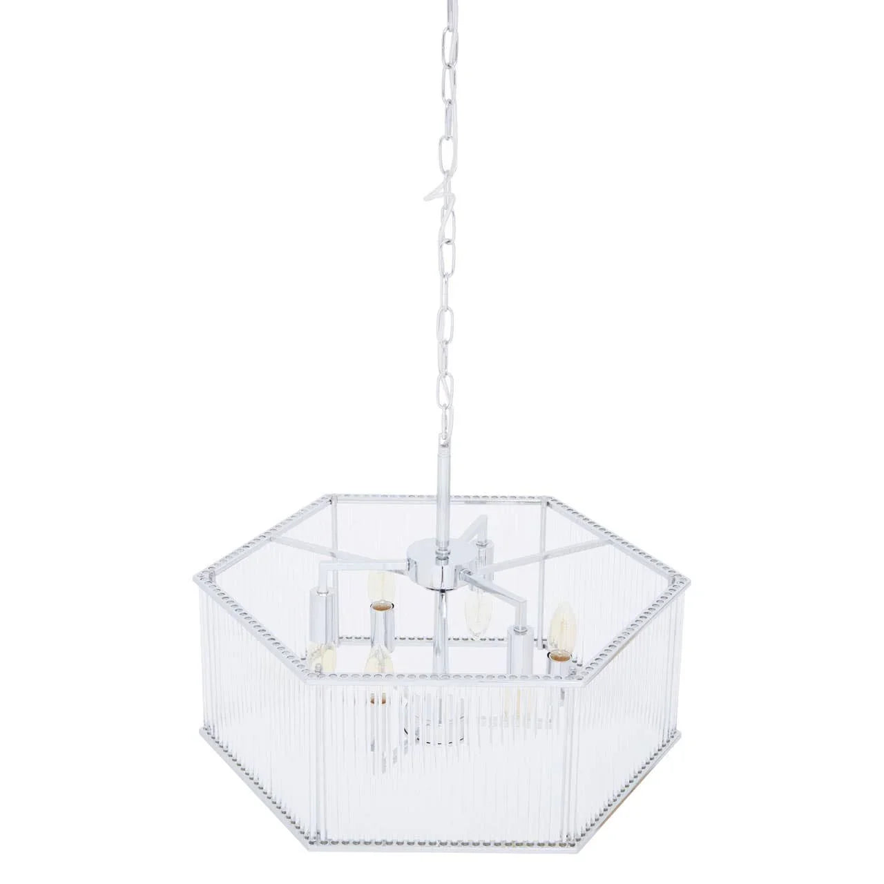 Modern Chrome Hex Pendant Light