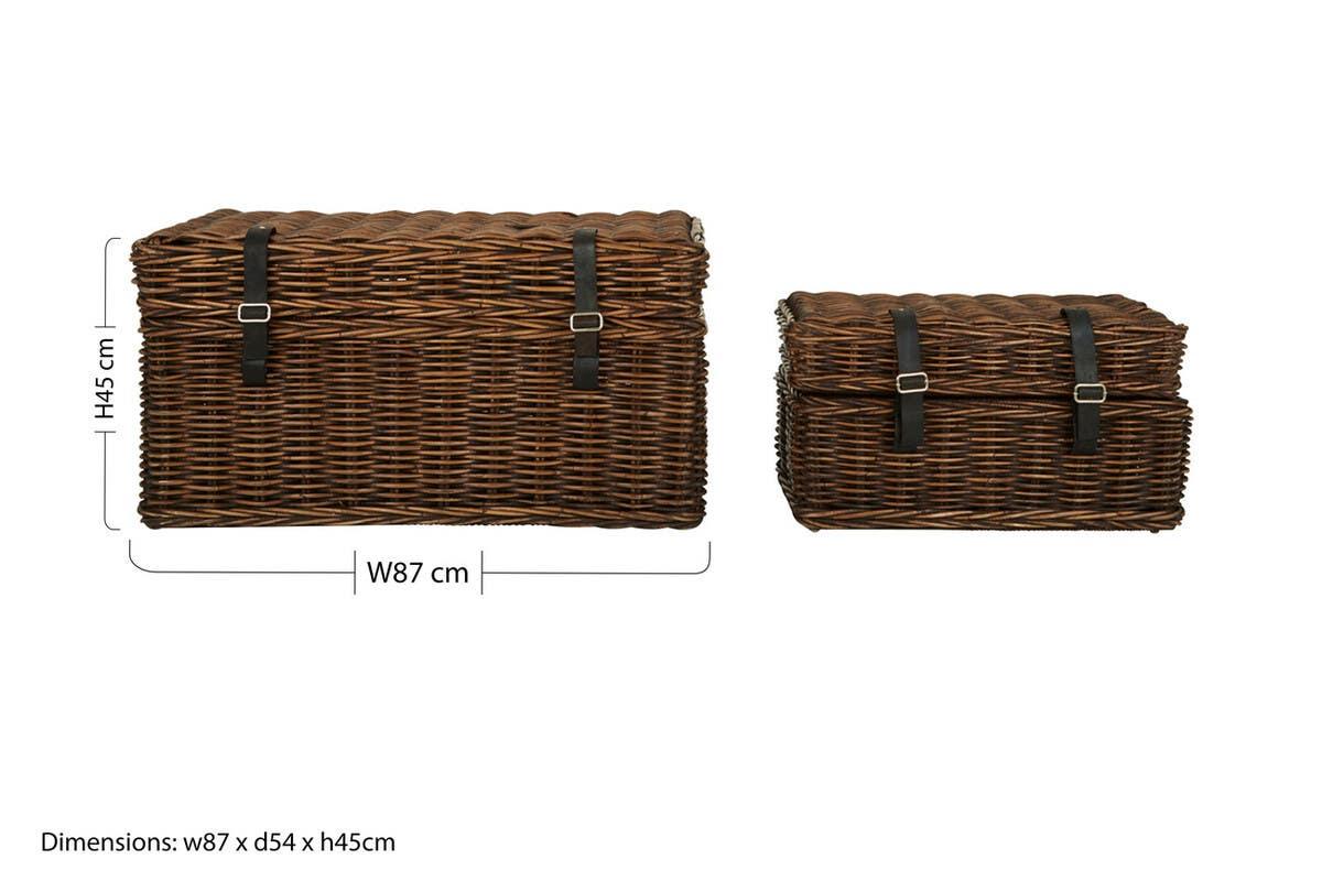 Rustic Rattan Storage Trunks