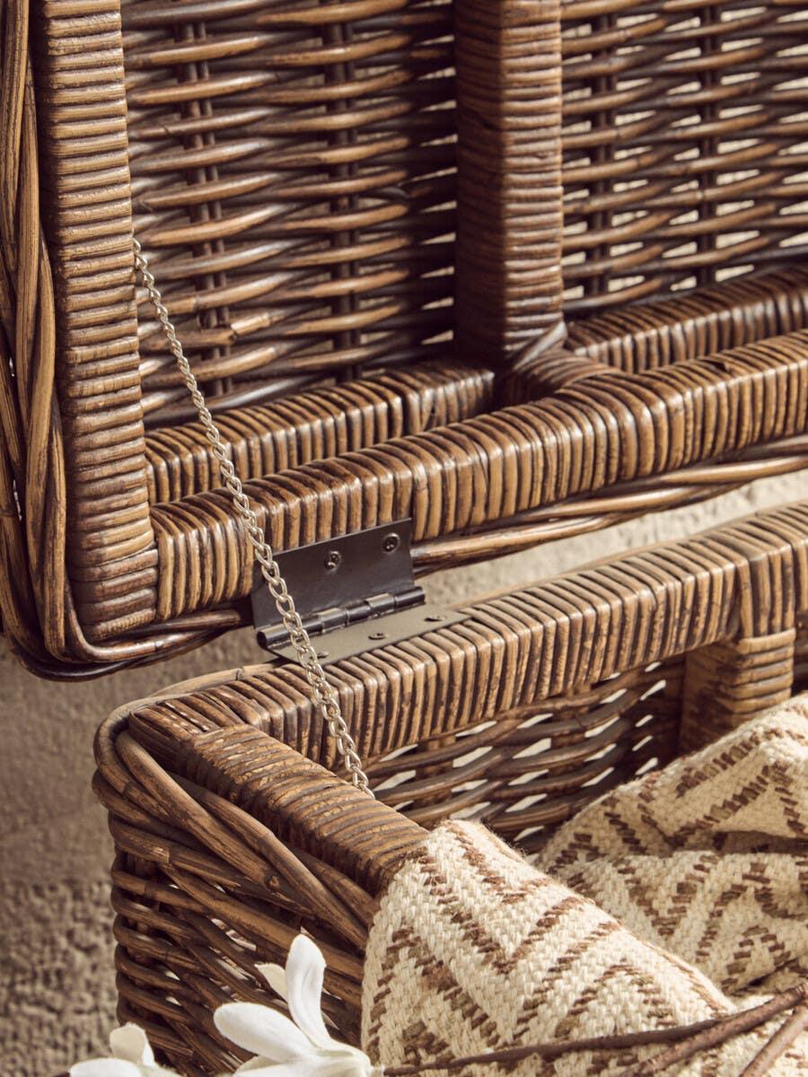 Rustic Rattan Storage Trunks