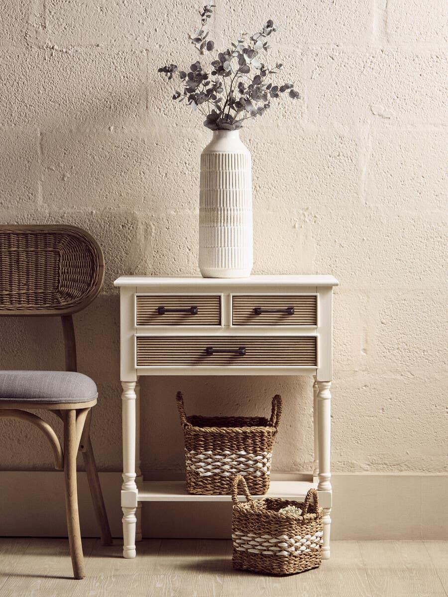 Antique Brown Rattan Storage Set