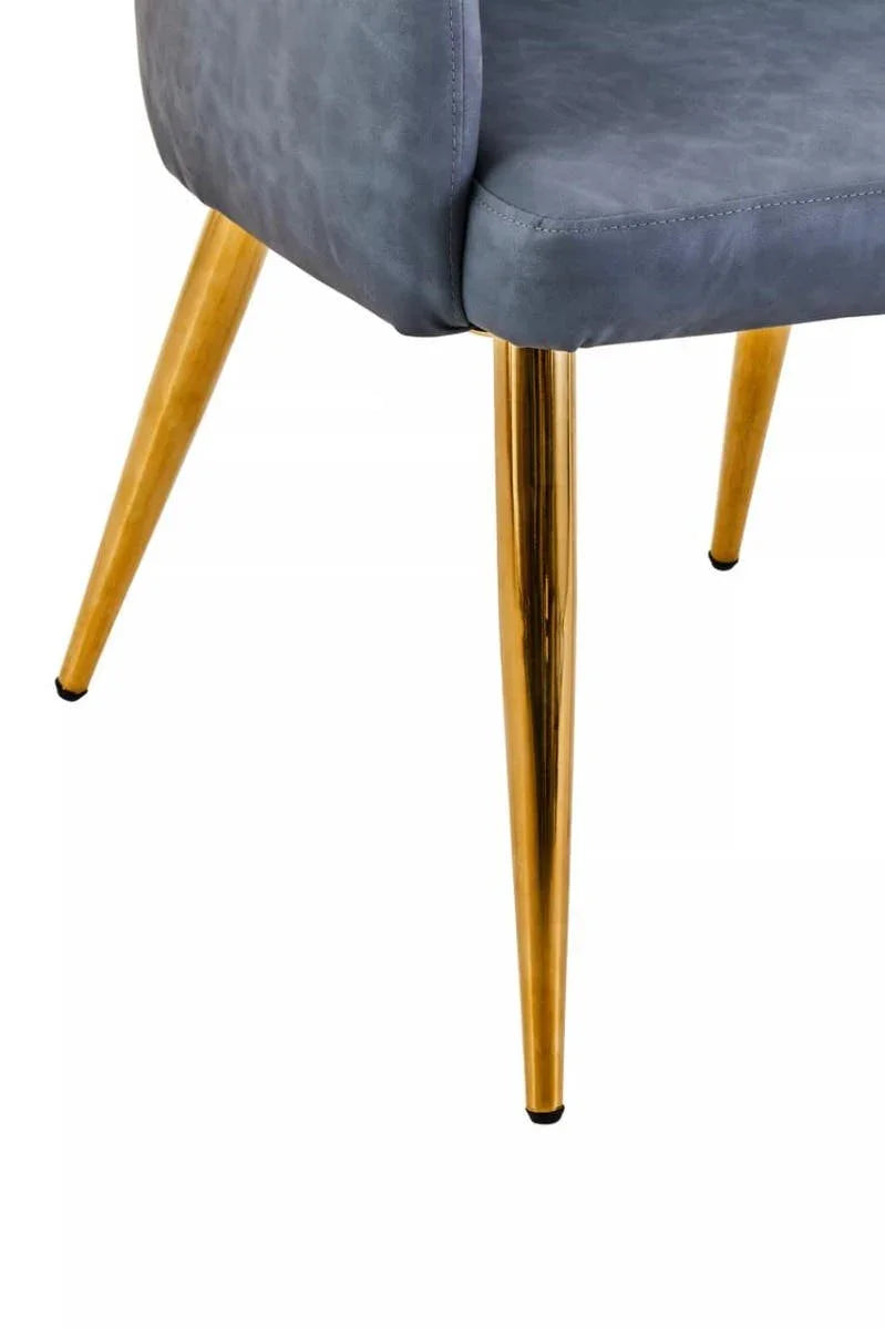 Luxe Grey Quilted Dining Chair