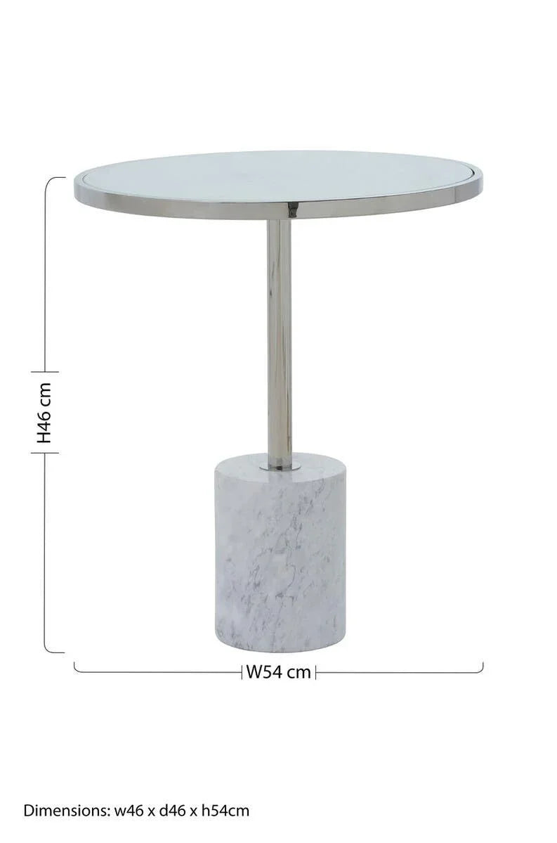 Silver Marble End Table