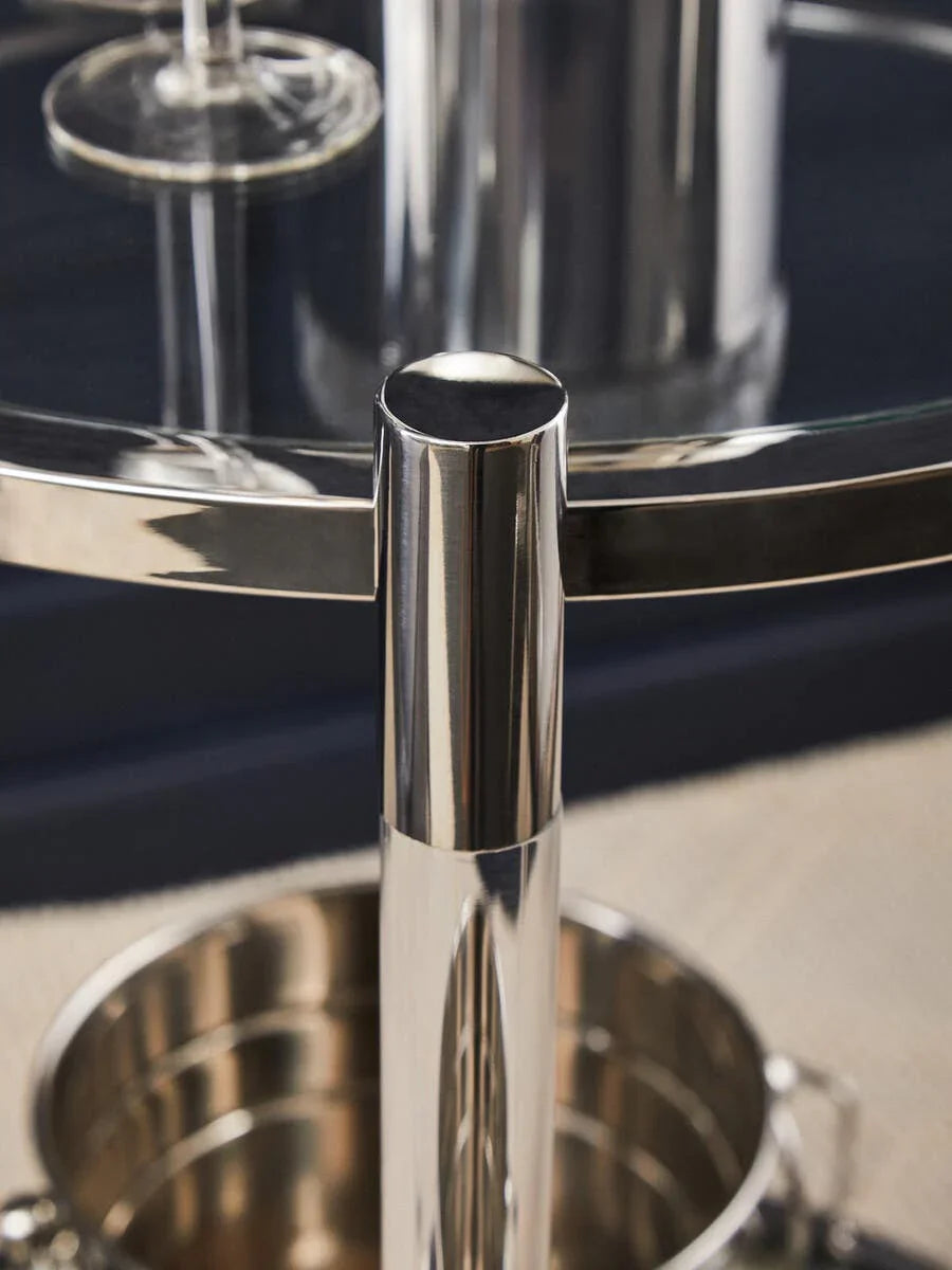 Elegant Chrome Serving Trolley