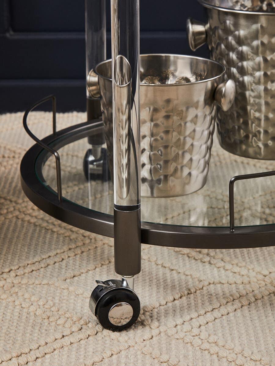 Elegant Chrome Serving Trolley