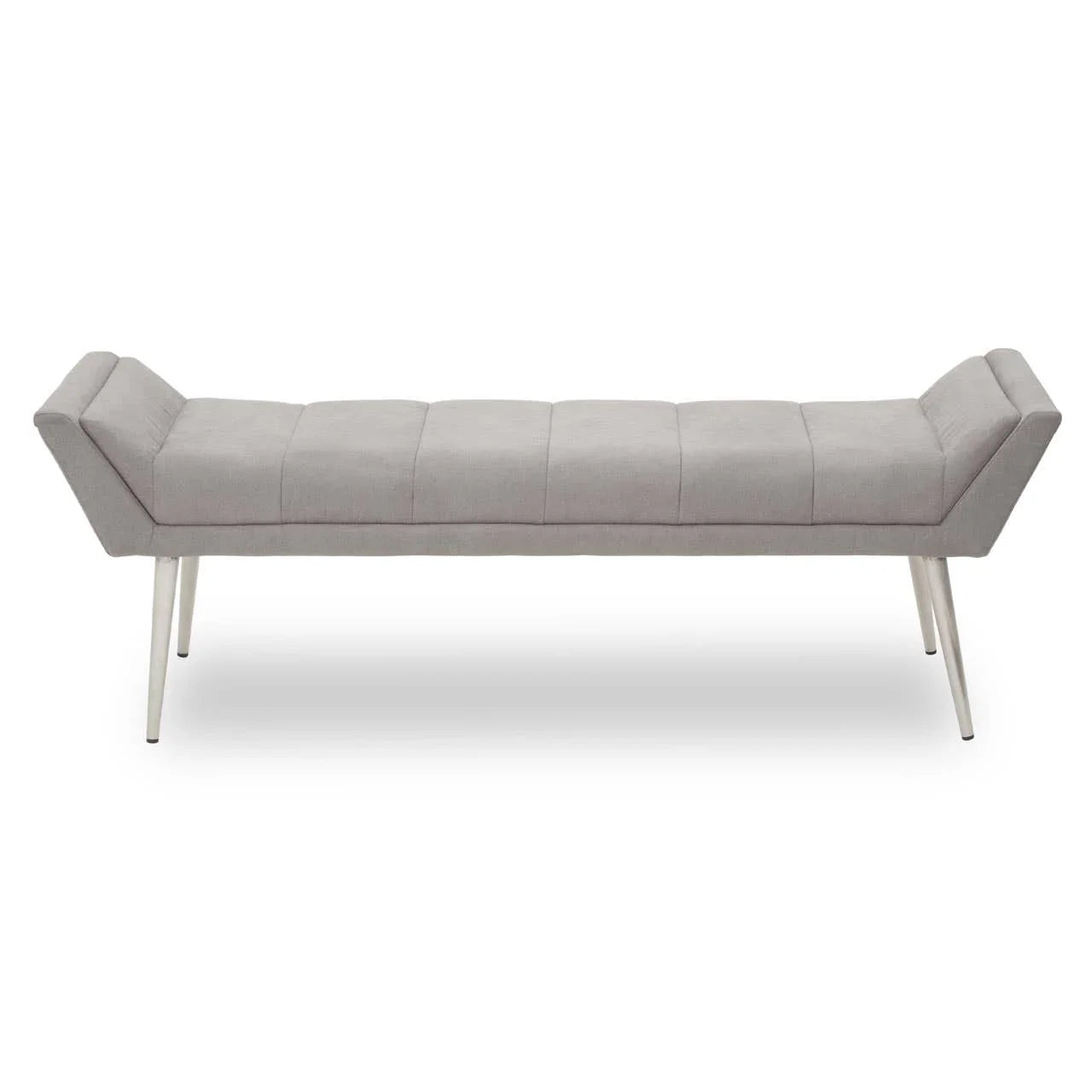 Sleek Grey Upholstered Bench