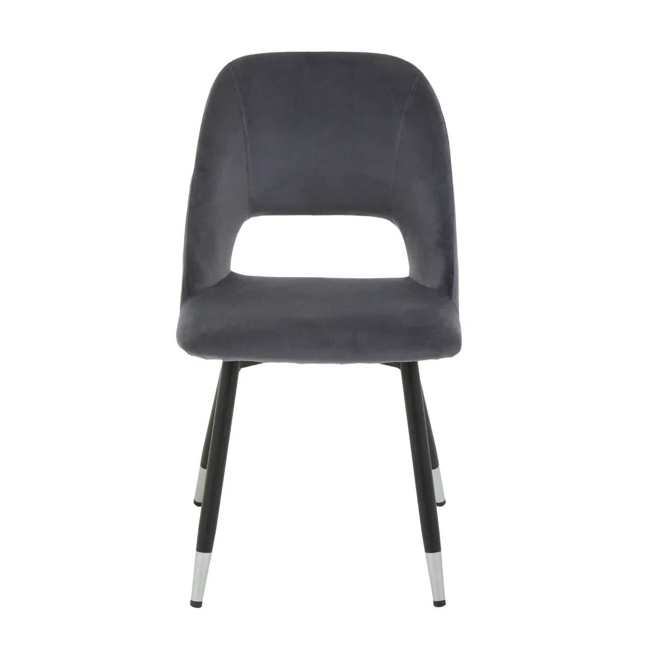 Luxe Grey Velvet Dining Chair
