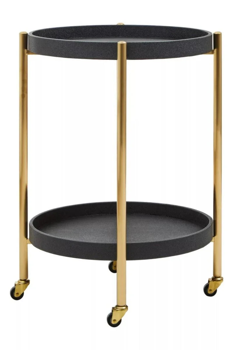 Luxe Black Tray Table Trolley