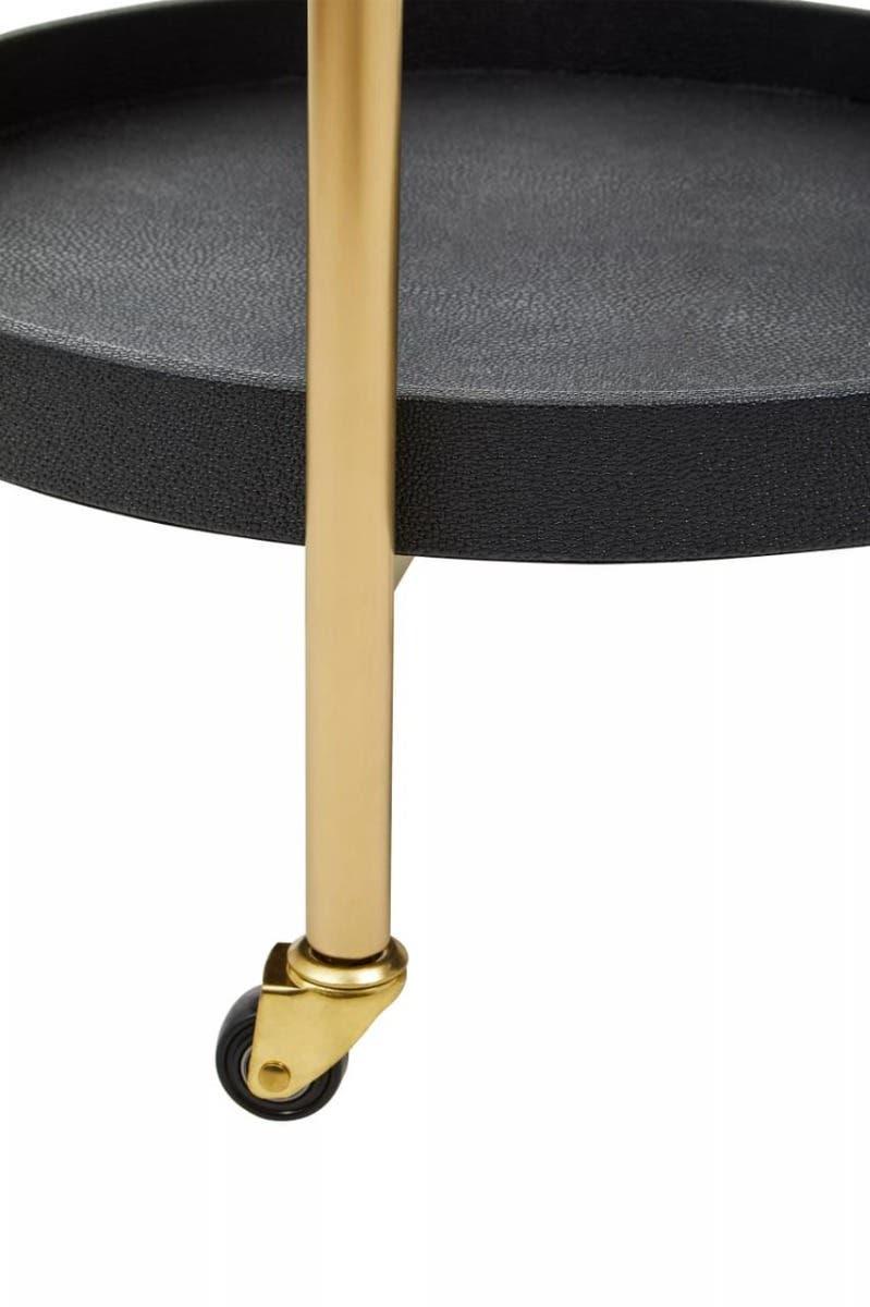 Luxe Black Tray Table Trolley