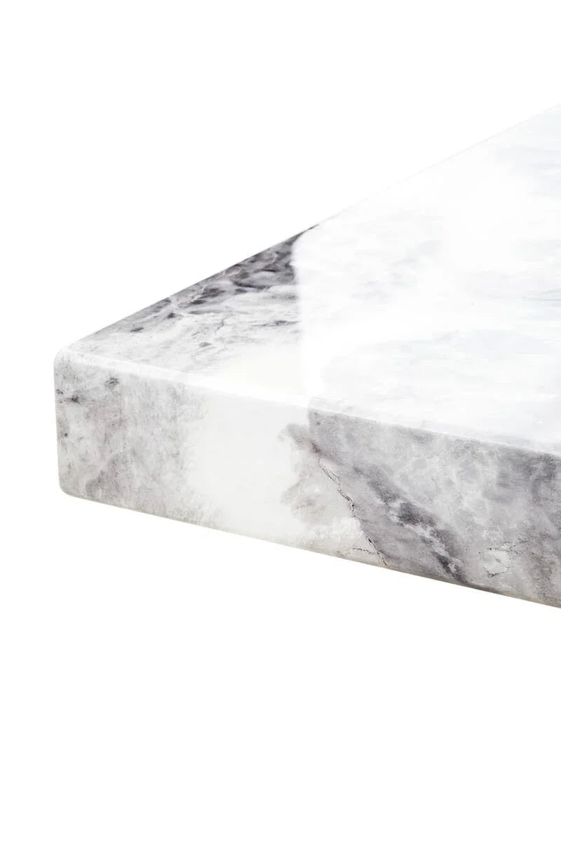 Sleek Grey Marble Dining Table