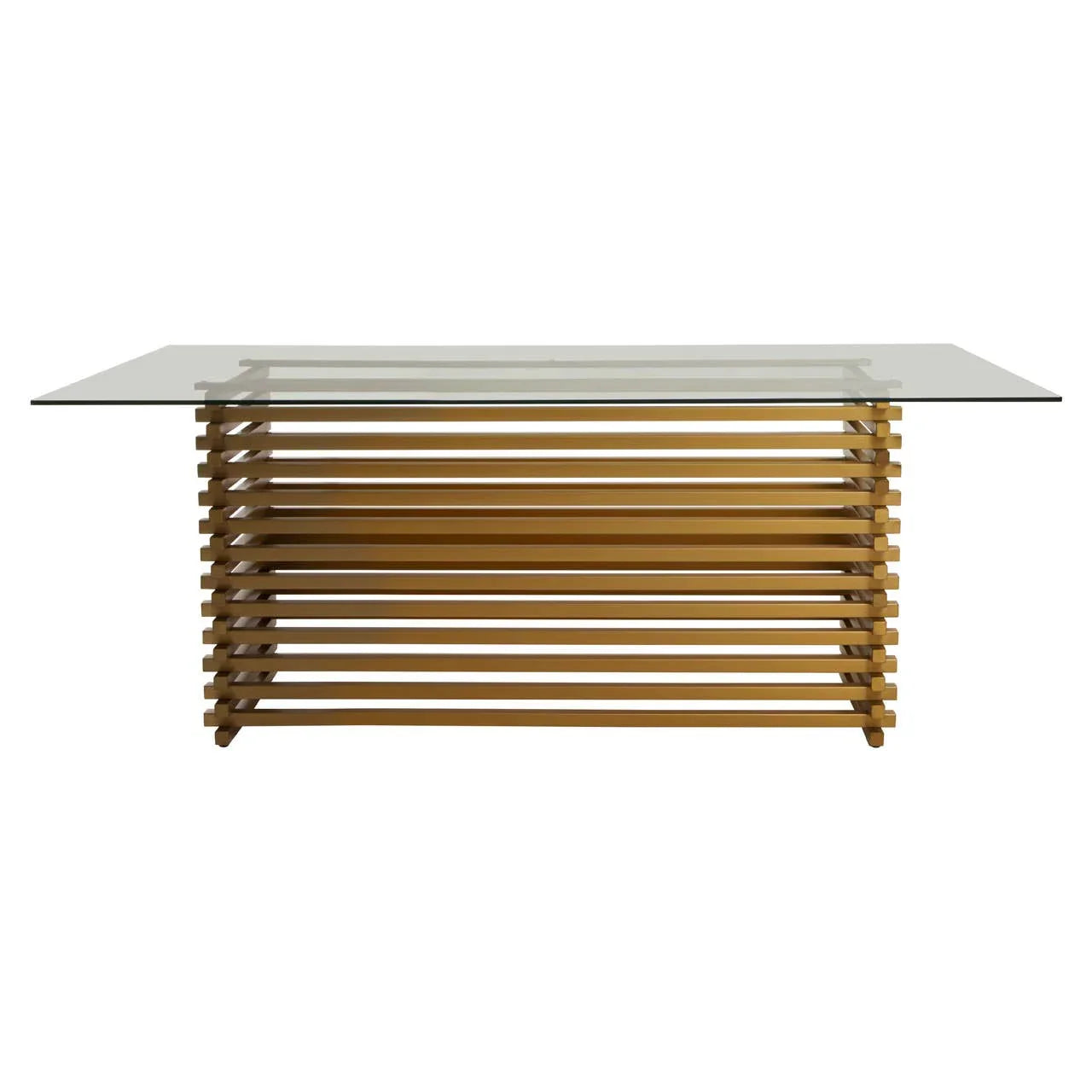 Luxe Gold Glass Dining Table