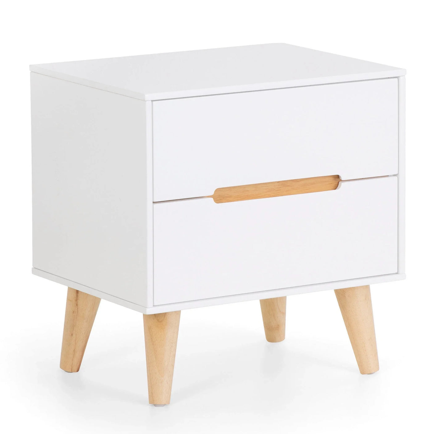 Alicia 2 Drawer Bedside - White - ALI201