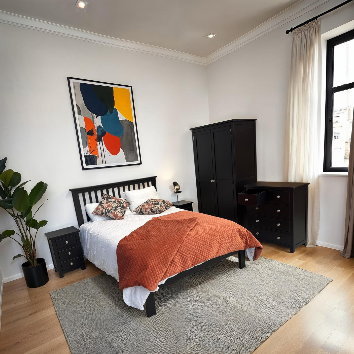 Apollo Double Wardrobe Black