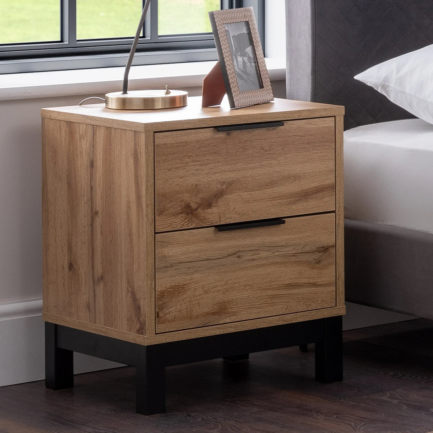 Bali 2 Drawer Bedside - Brown - BAL202