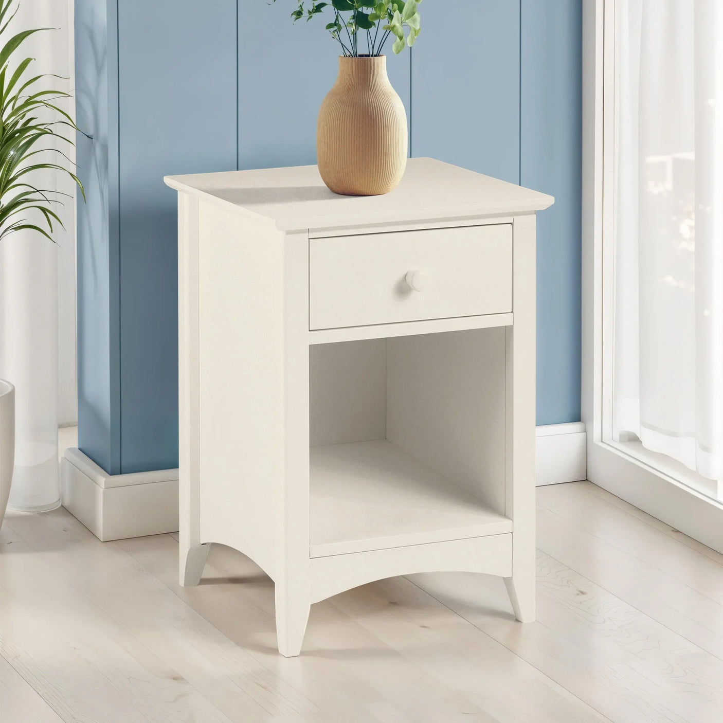Cameo 1 Drawer Bedside - Ivory - CAM010