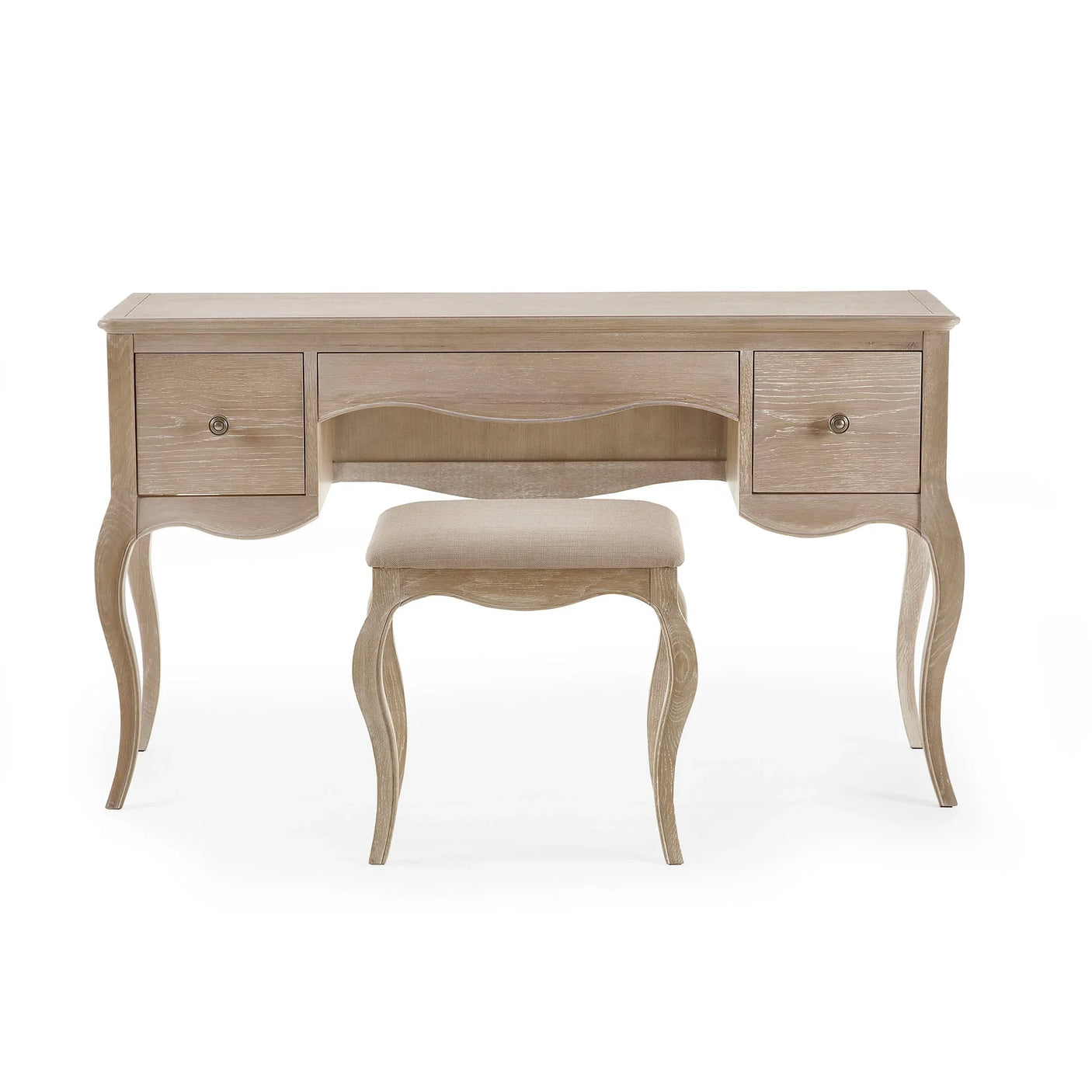 Camille Dressing Table And Stool - Light Brown - CAM405