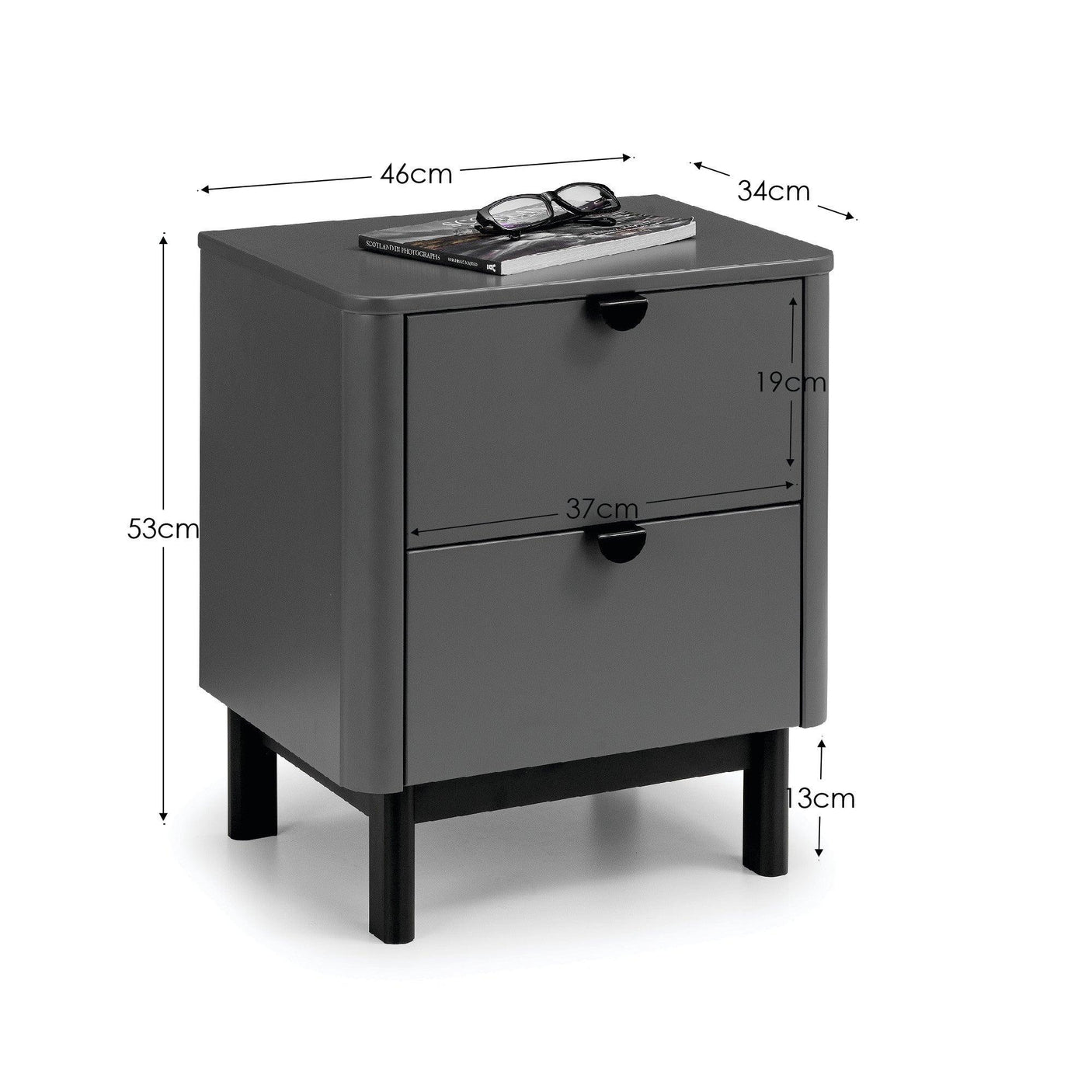 Chloe Bedside - Grey - CHL002