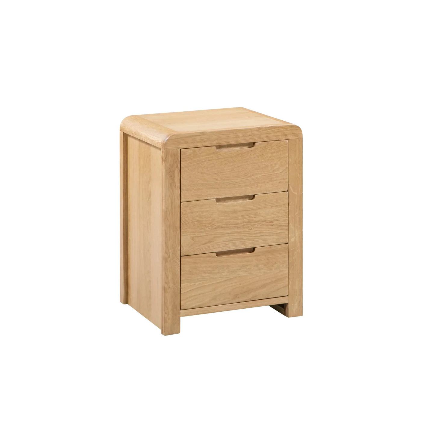 Curve 3 Drawer Bedside - Light Brown - CUR201