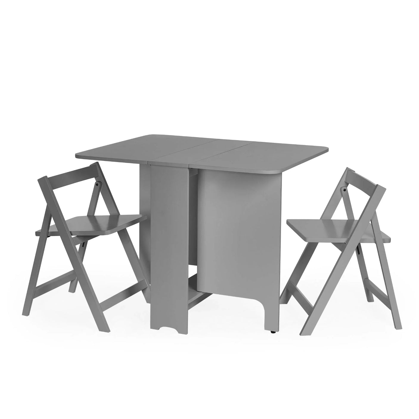 Gatan Small Gateleg Table With 2 Chairs - White - GAT201