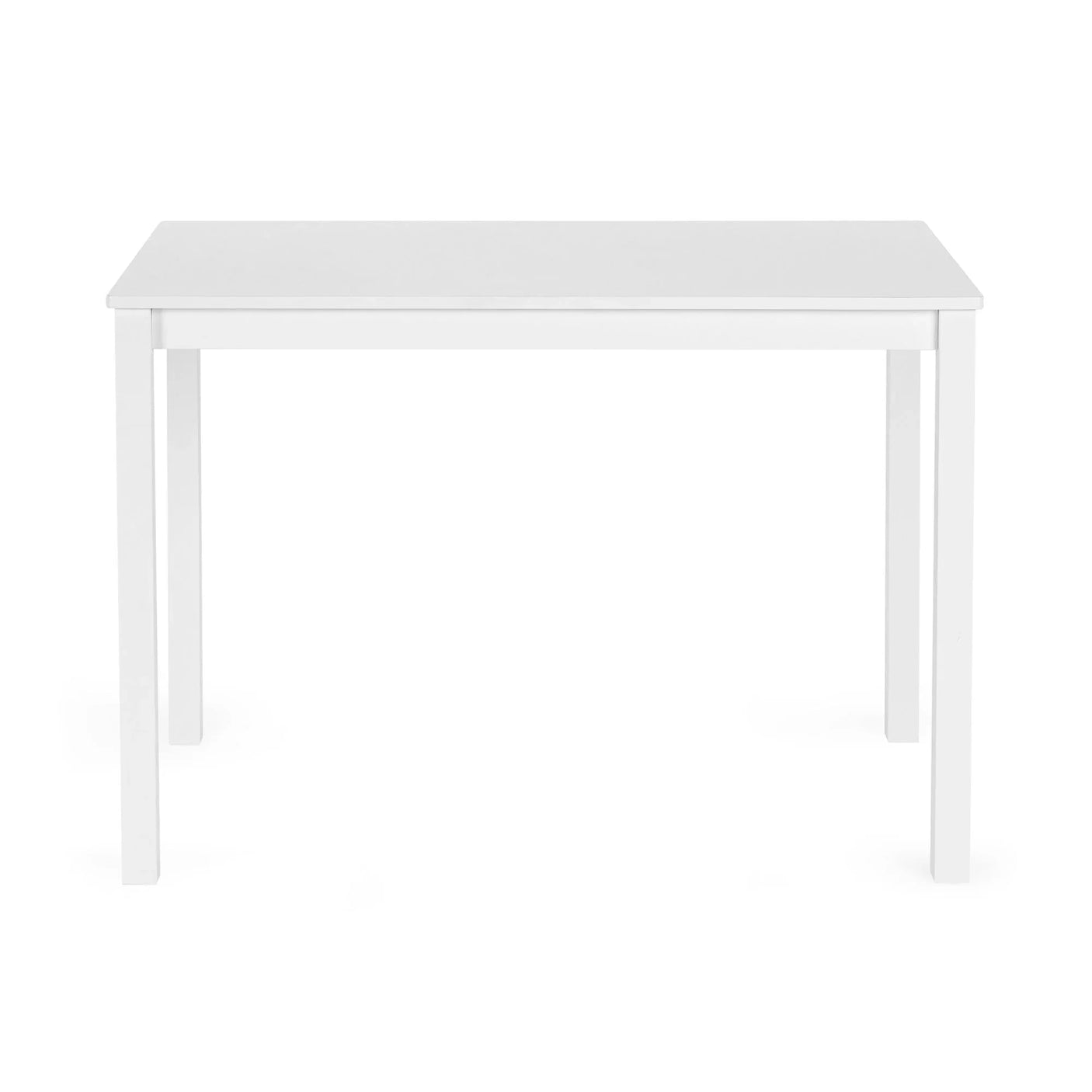 Keats White Rectangular Table with 4 Chairs Dining Set - White - KEA001